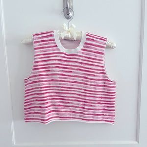 Stripe Cotton & Cashmere Sleeveless Sweater ATM ANTHONY THOMAS MELILLO